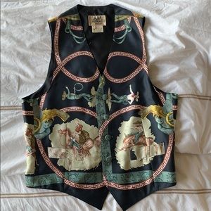 Hermès “cowboy” print silk vest